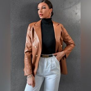Brown Leather Blazer